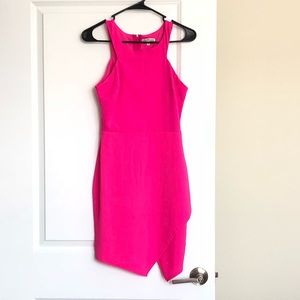 Fuchsia high neck sleeveless dress